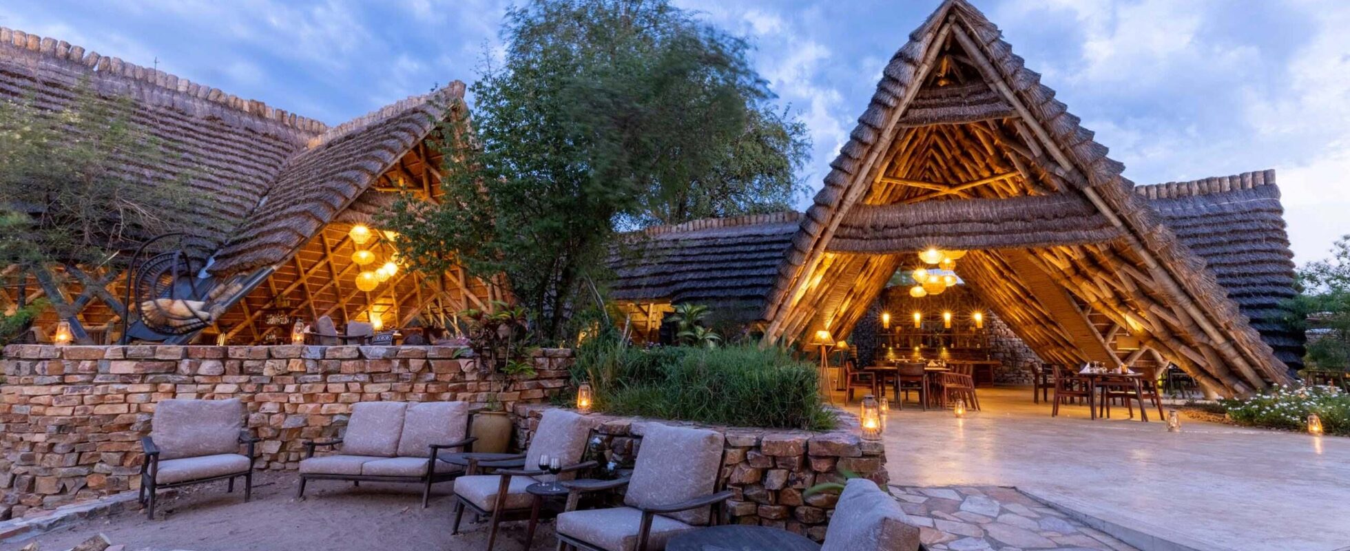 Safari lodge i Afrika