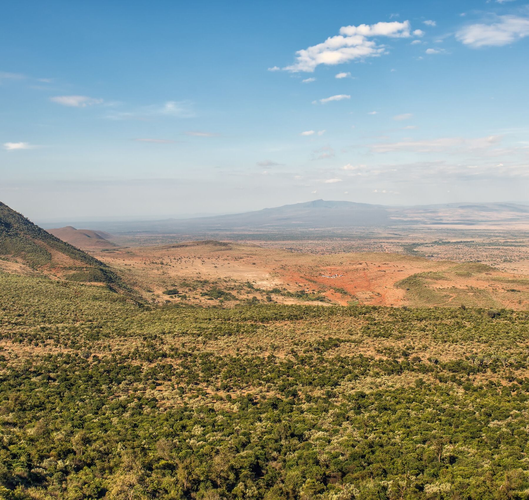 Udsigt over det afrikanske landskab i Rift Valley i Kenya