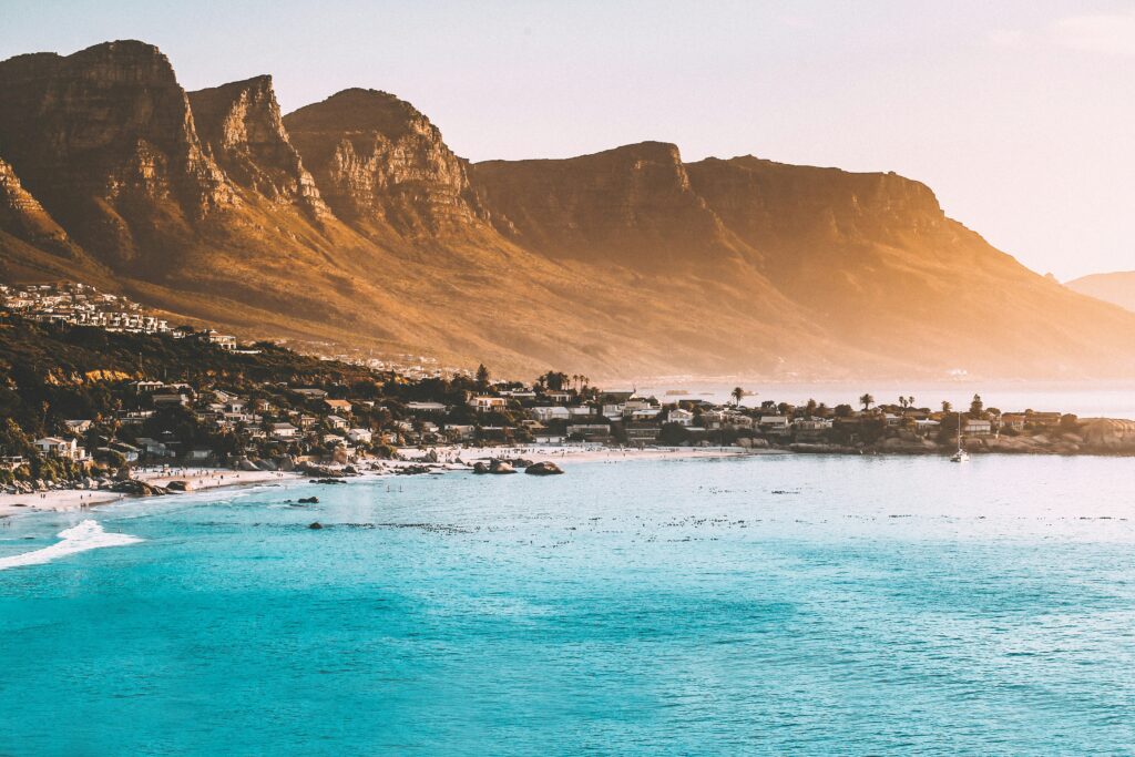 Udsigt over kystlandskab uden for Cape Town i Sydafrika