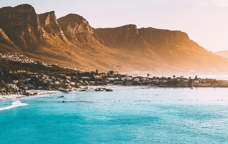 Udsigt over kystlandskab uden for Cape Town i Sydafrika