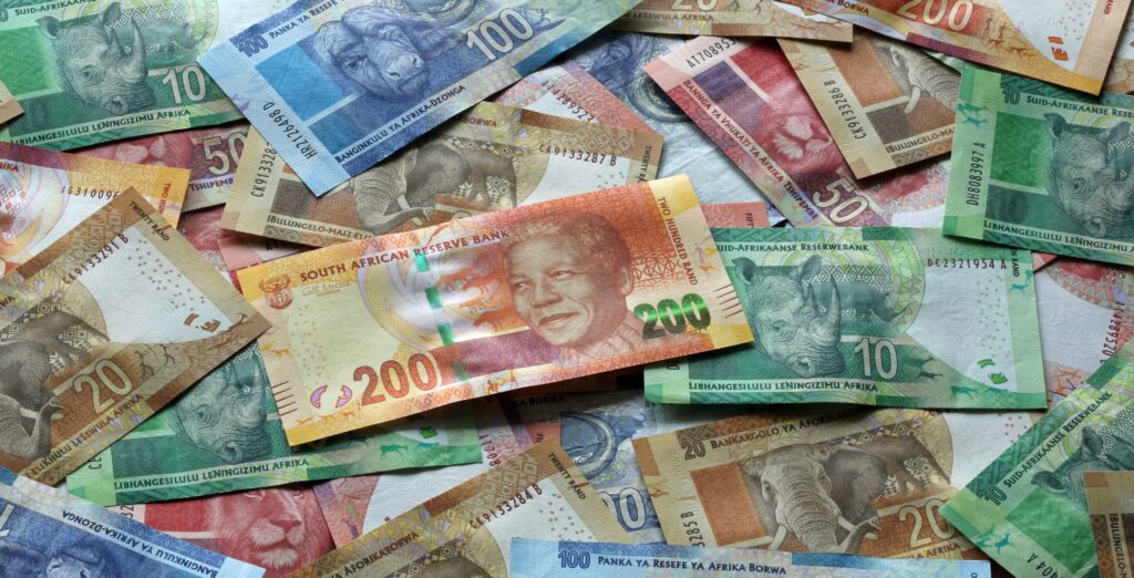 Pengesedler, sydafrikanske rand.