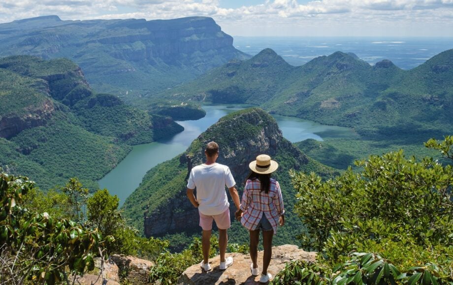 Stel dat hånd i hånd over Blyde-River-Canyon kigger