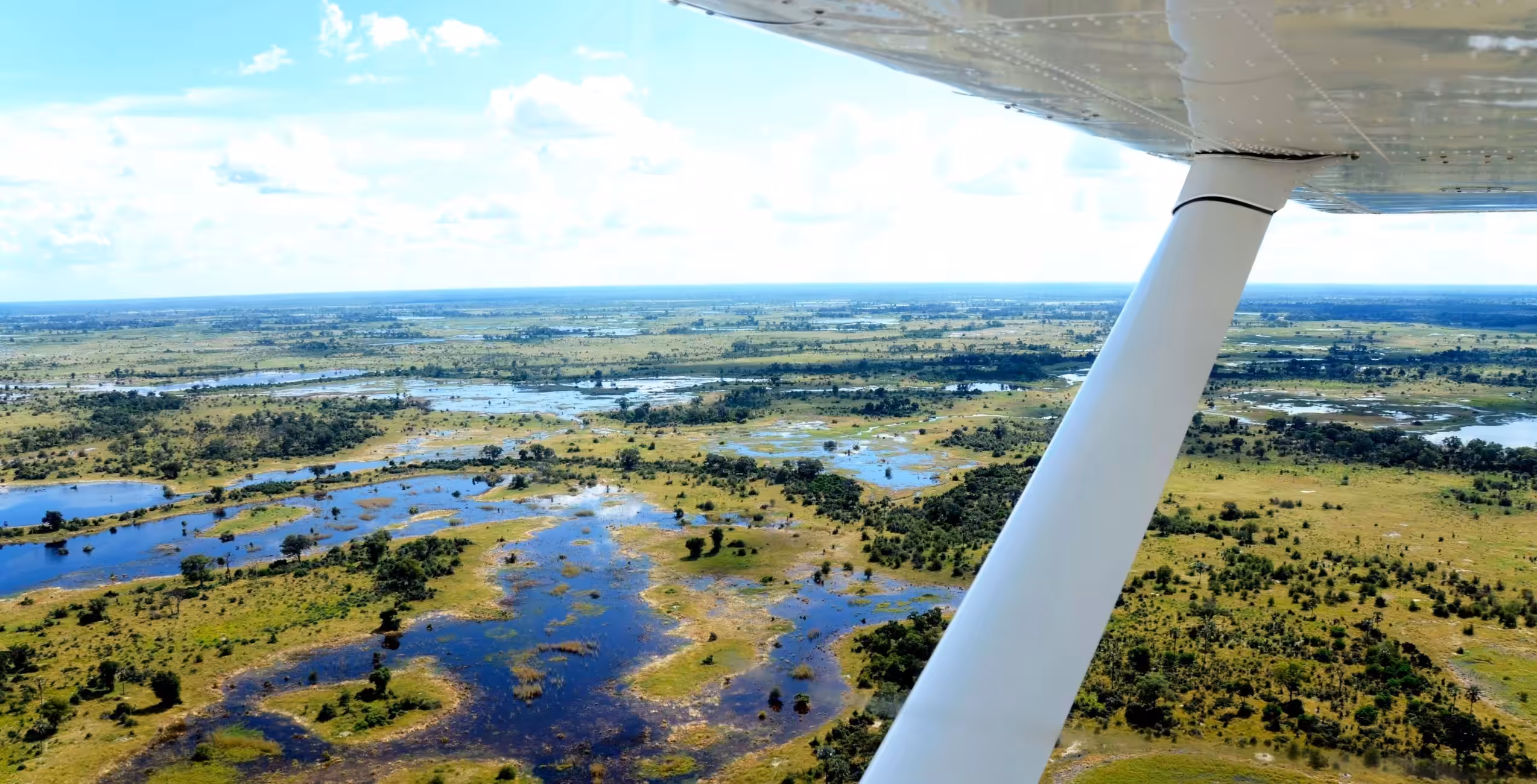 Helikoptertransfer fra Okavango-deltaet til Maun