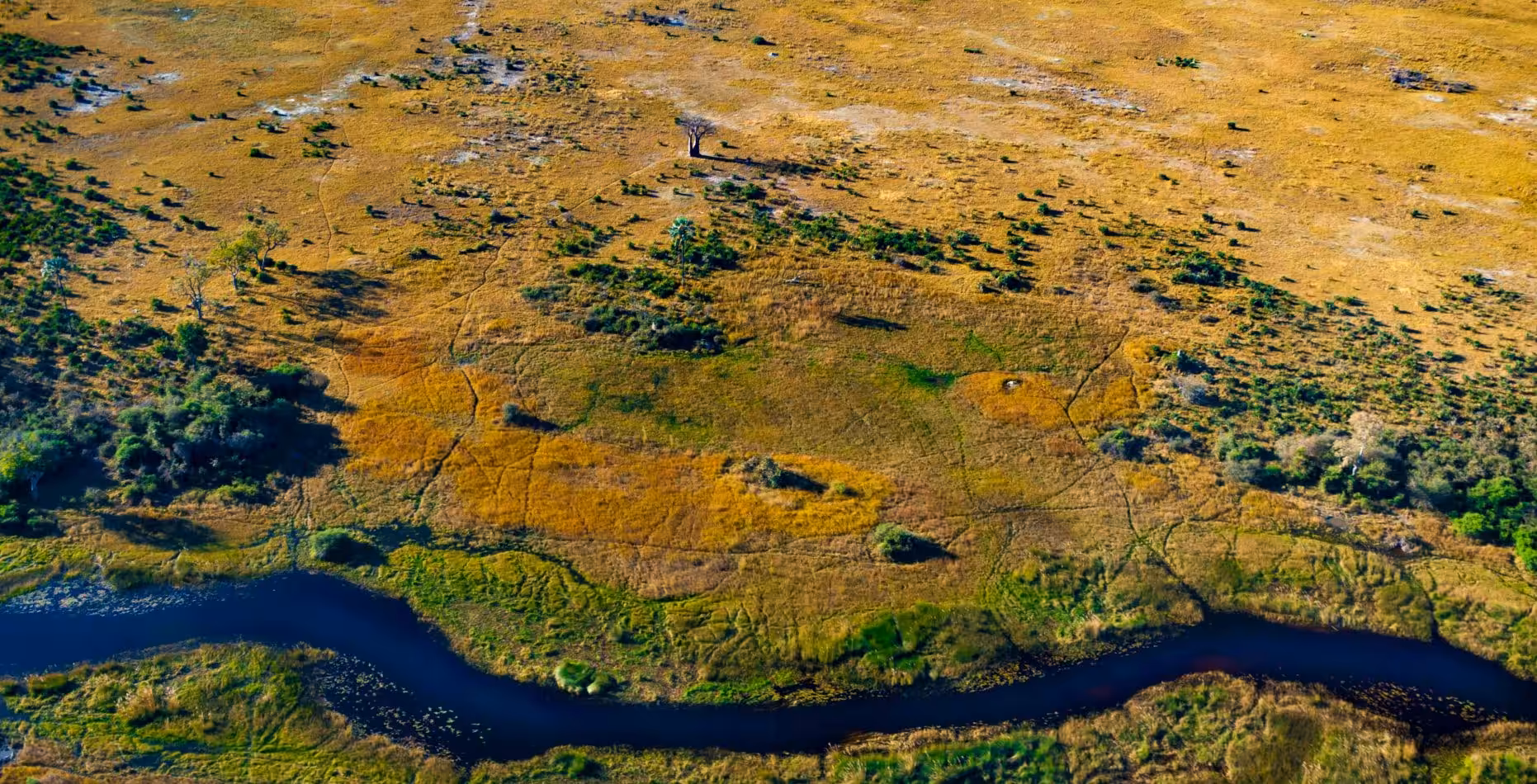 Flyvning fra Khwai Community Concession til Moremi Game Reserve