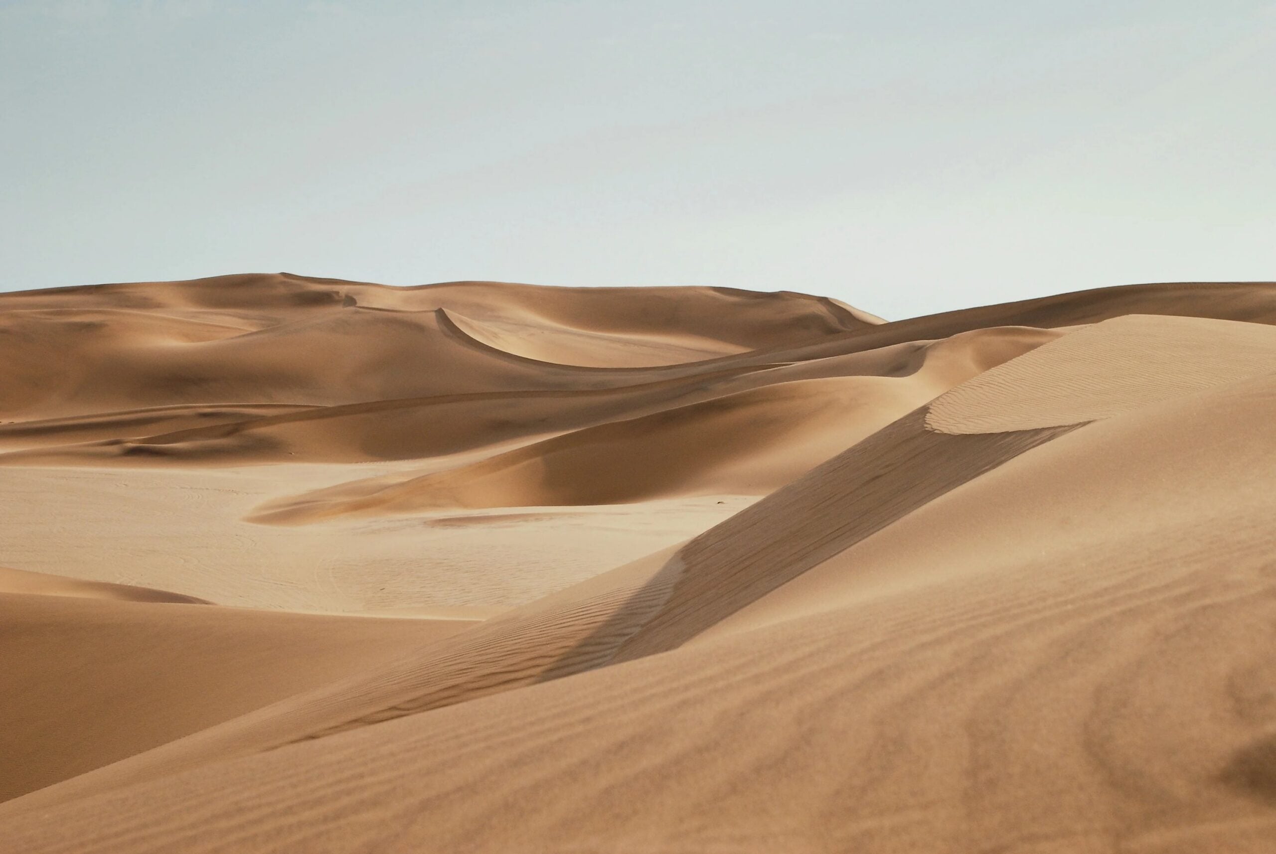 Bølgende klitter i Namibørkenen i Namibia